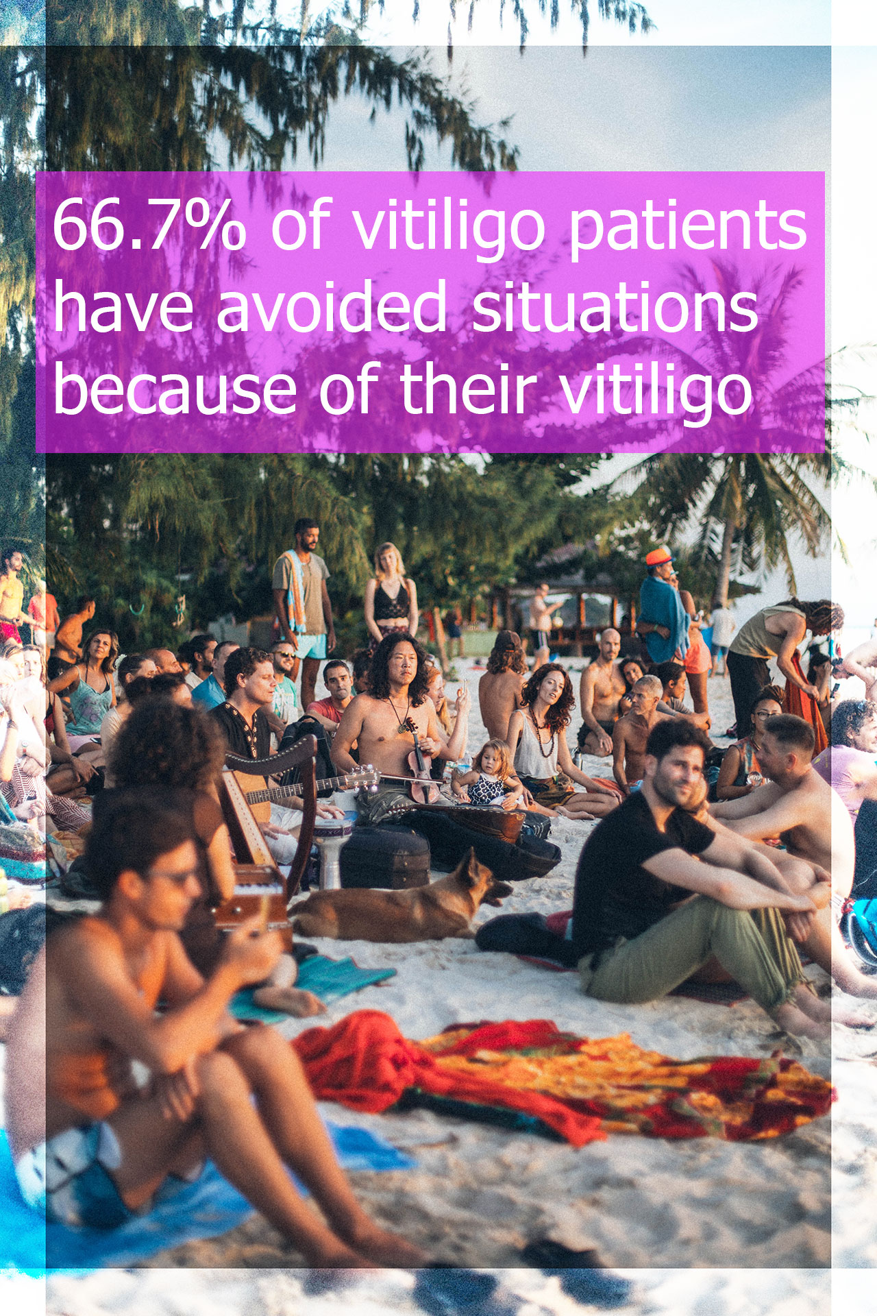 many vitiligo patients avoid situations because of their spots